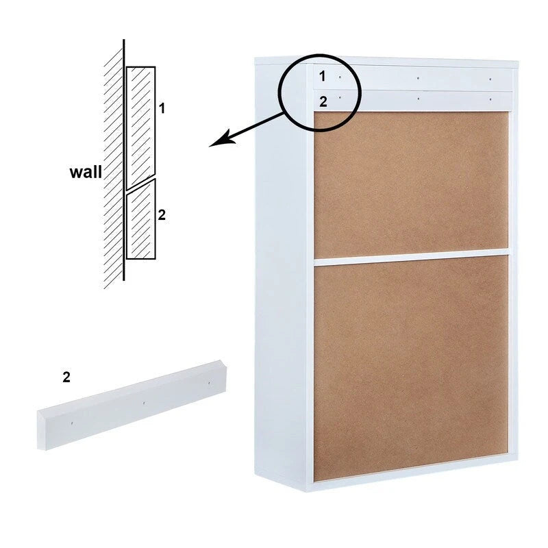 Utopia Alley – Meuble mural de bureau pliable avec tableau, blanc