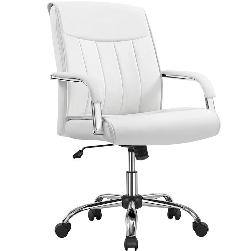 Chaise de bureau Yaheetech contemporaine en similicuir avec dossier haut