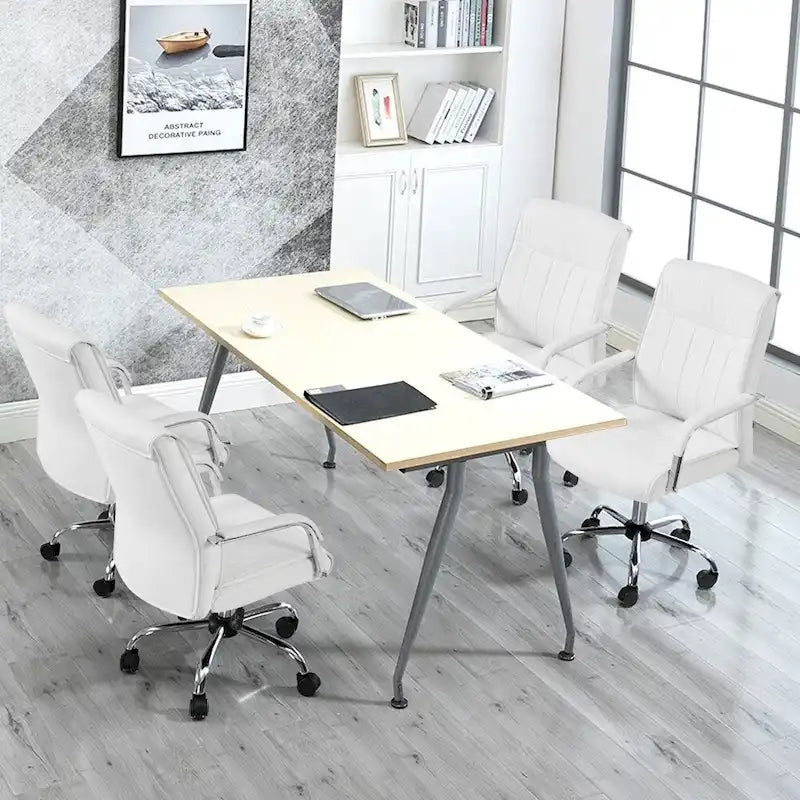 Chaise de bureau Yaheetech contemporaine en similicuir avec dossier haut
