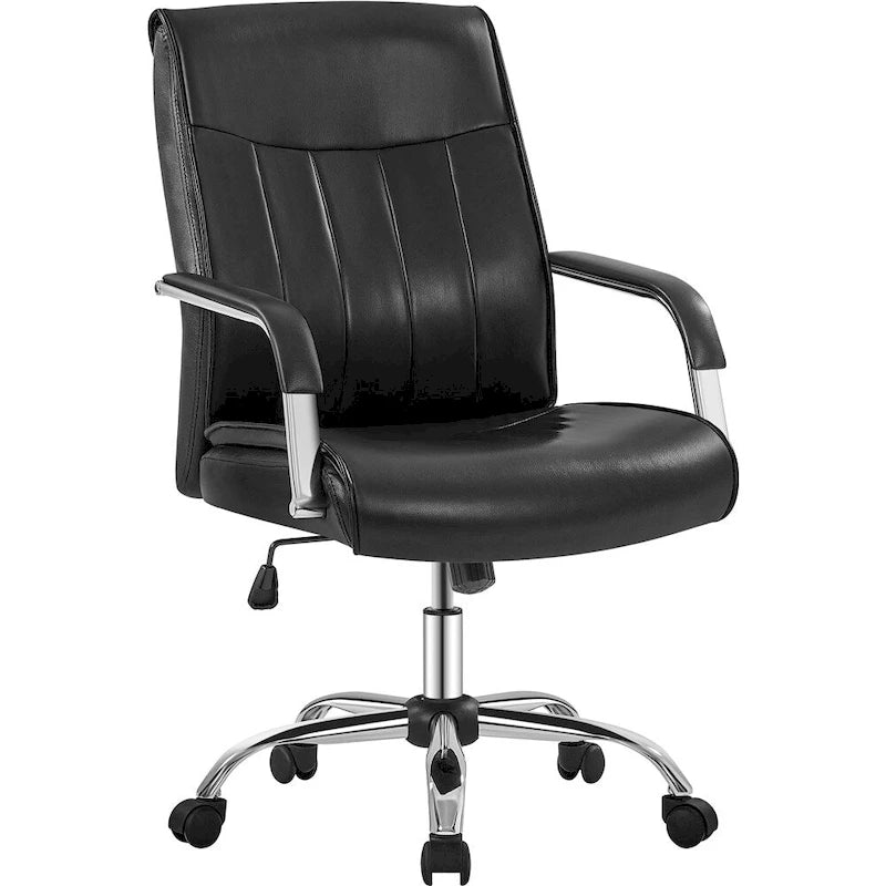 Chaise de bureau Yaheetech contemporaine en similicuir avec dossier haut