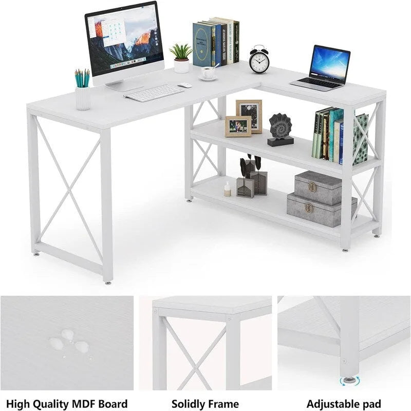 Bureau d'angle industriel réversible