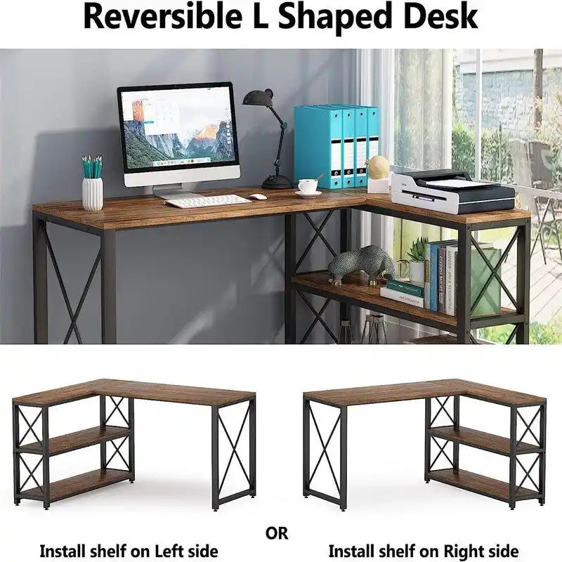 Bureau d'angle industriel réversible