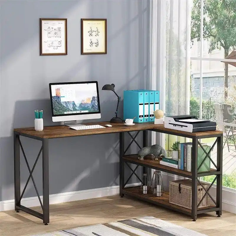 Bureau d'angle industriel réversible