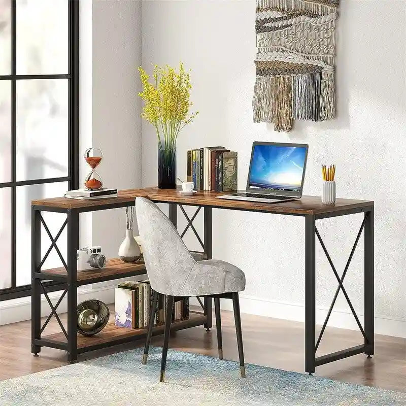 Bureau d'angle industriel réversible