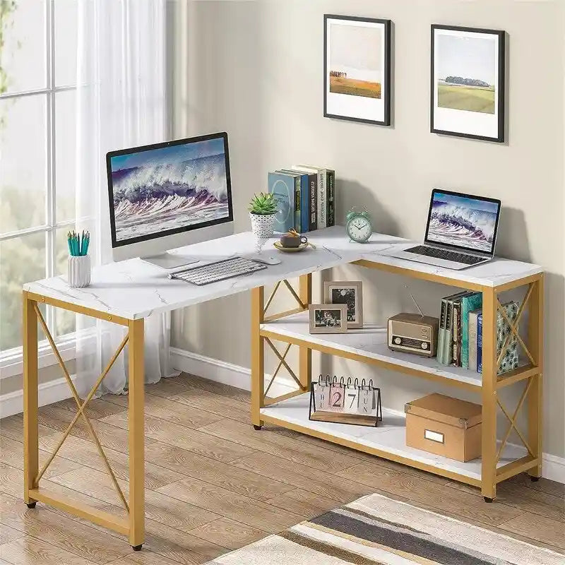 Bureau d'angle industriel réversible