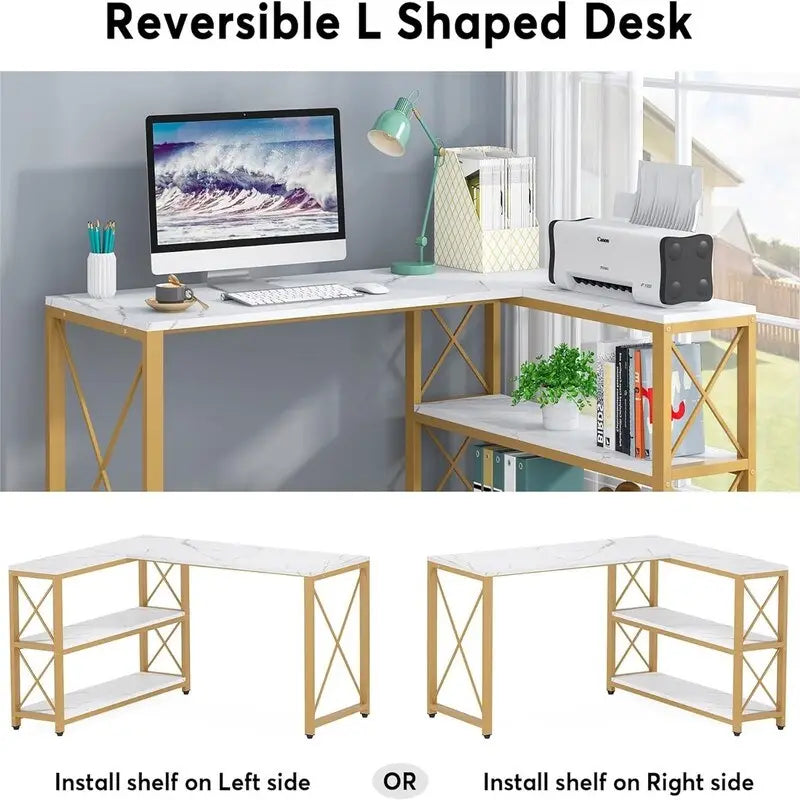 Bureau d'angle industriel réversible