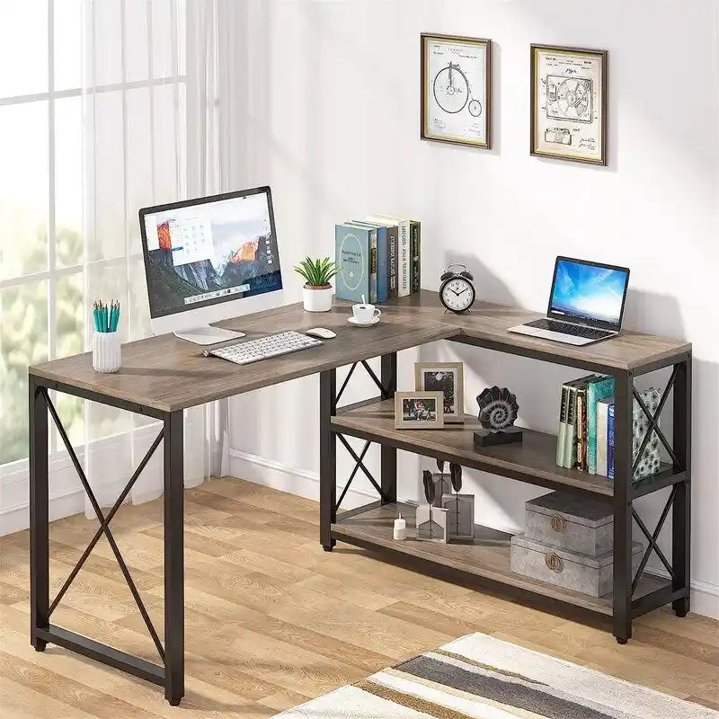 Bureau d'angle industriel réversible