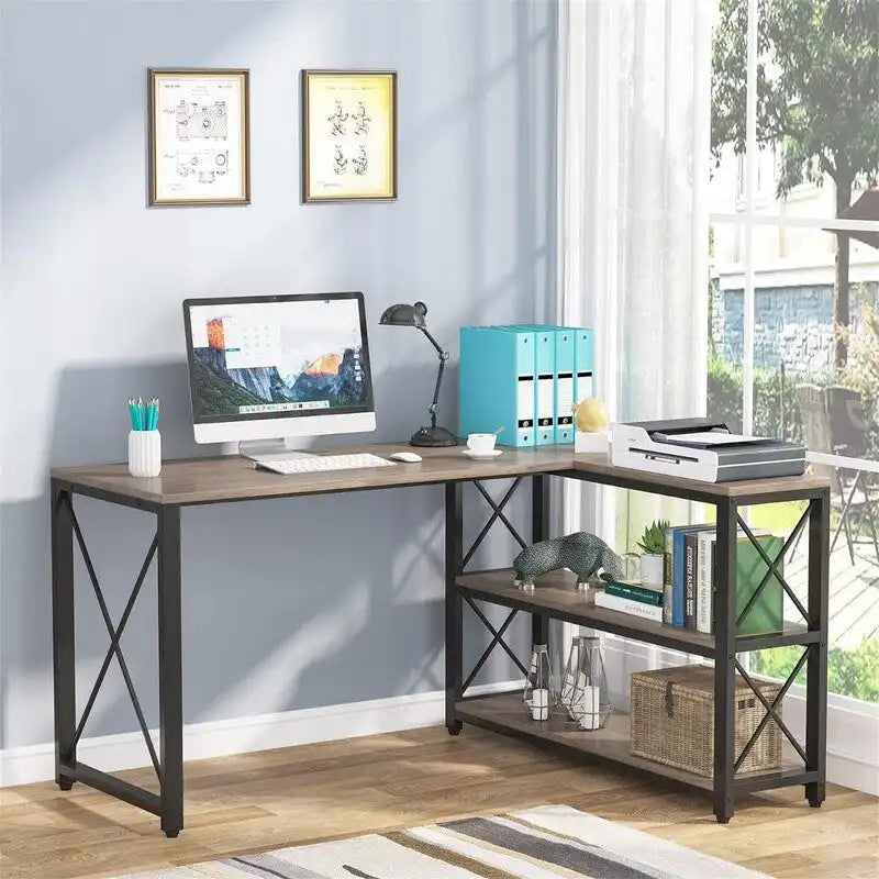Bureau d'angle industriel réversible