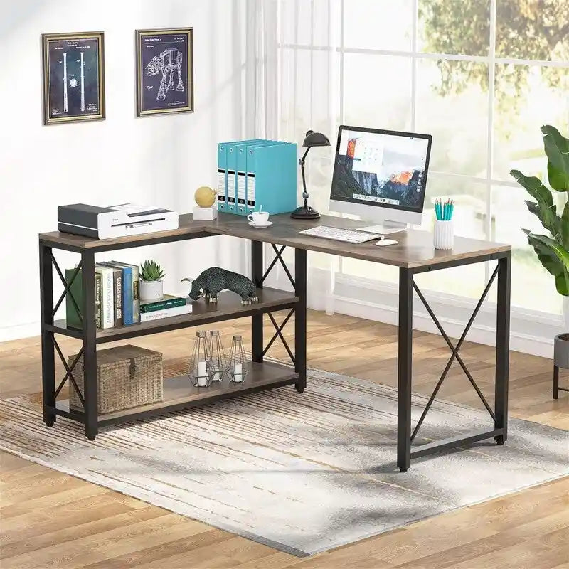 Bureau d'angle industriel réversible