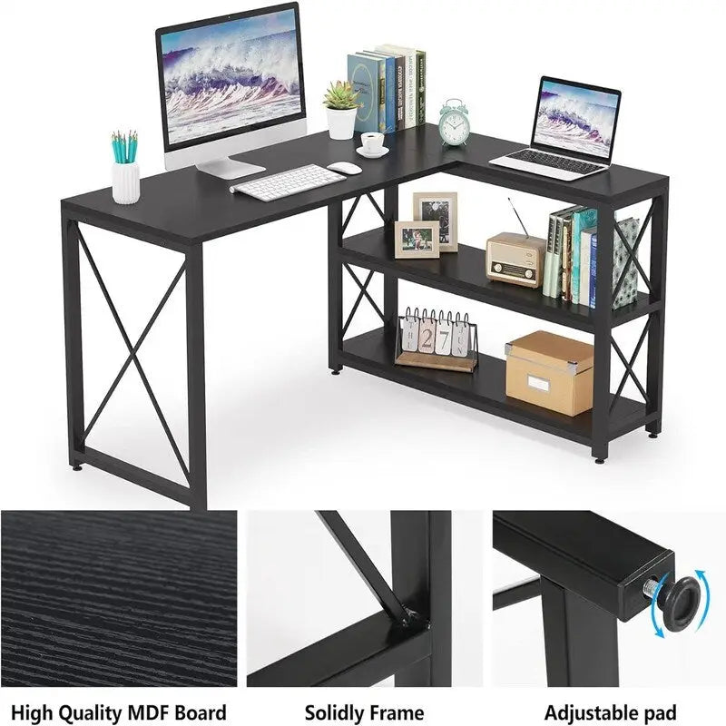 Bureau d'angle industriel réversible