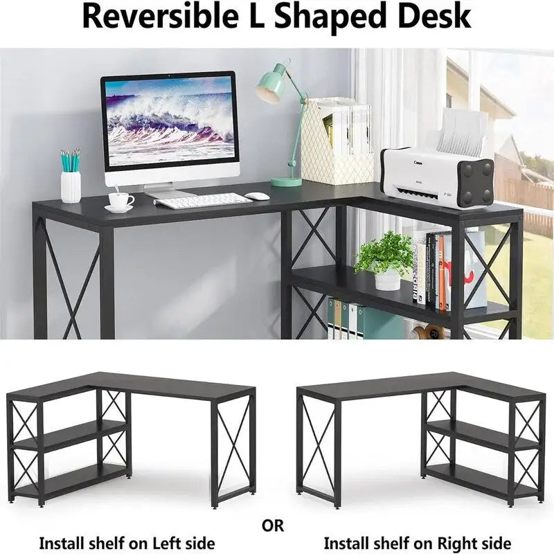 Bureau d'angle industriel réversible