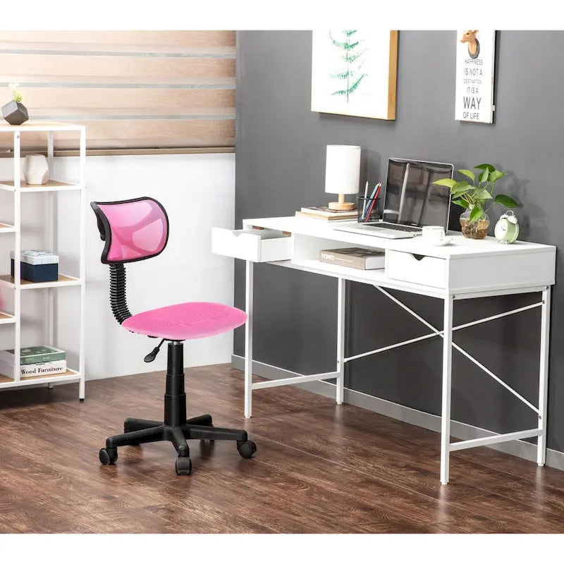 Bureau de 48 pouces JJS avec tiroirs, grande station de travail contemporaine pour ordinateur portable et rangement pour le bureau à domicile