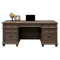 Bureau de direction à double piédestal Carson Wood, Table d'écriture, Bureau, Gris
