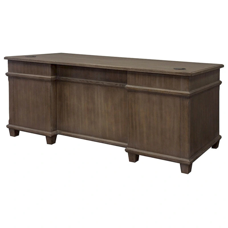 Bureau de direction à double piédestal Carson Wood, Table d'écriture, Bureau, Gris