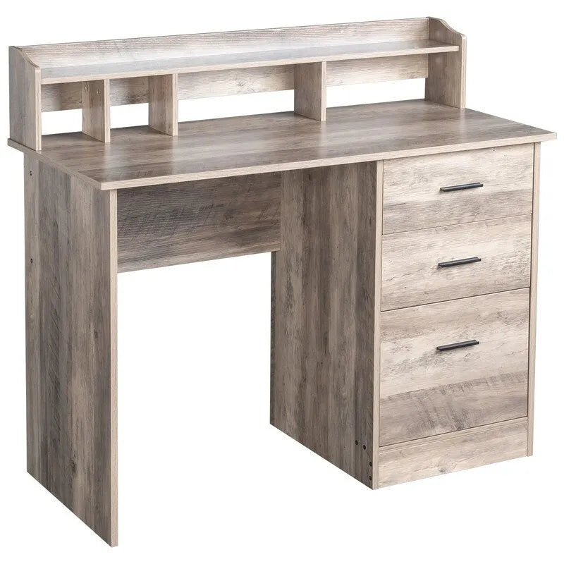 43.31 3 tiroirs bureau d'ordinateur en bois avec armoire de classement