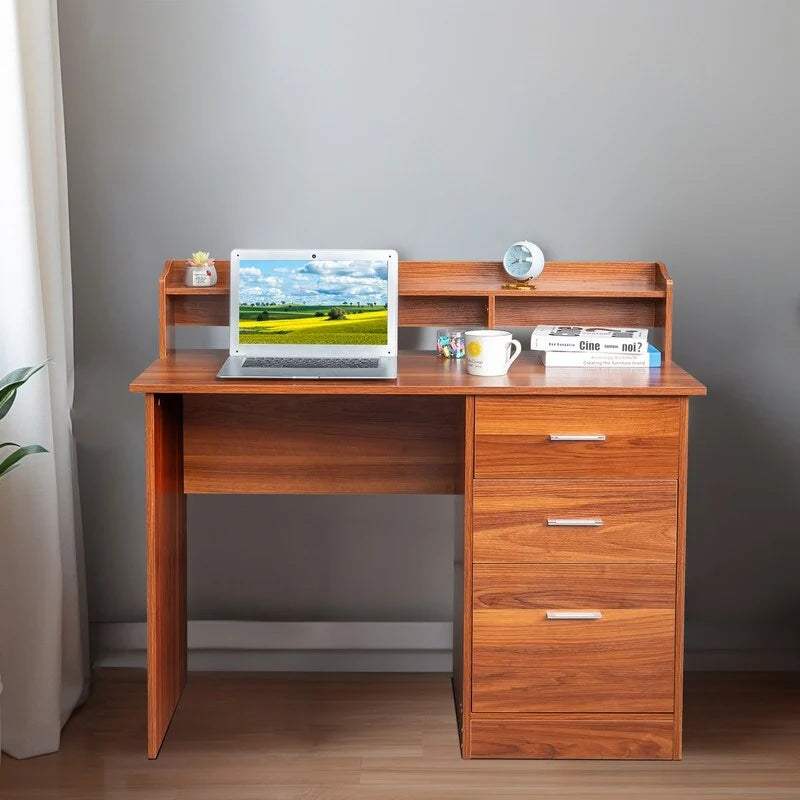 43.31 3 tiroirs bureau d'ordinateur en bois avec armoire de classement