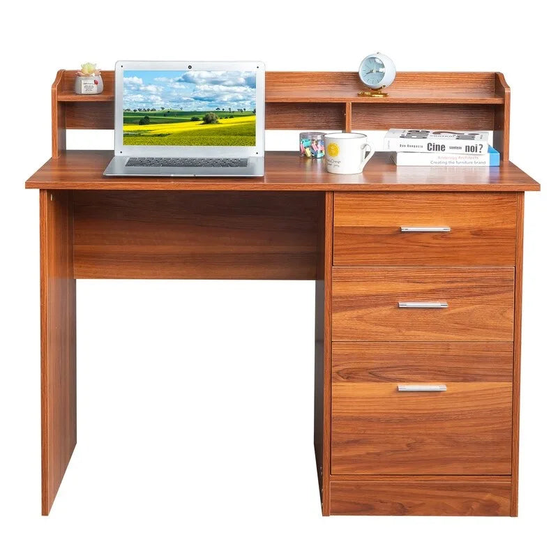 43.31 3 tiroirs bureau d'ordinateur en bois avec armoire de classement
