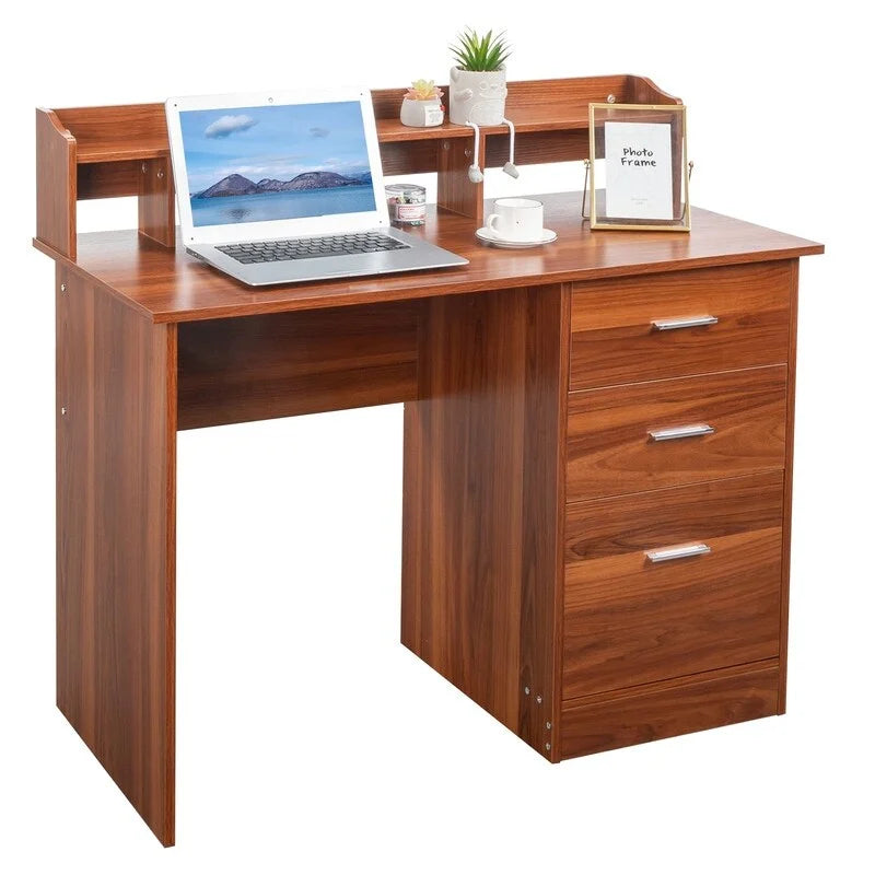 43.31 3 tiroirs bureau d'ordinateur en bois avec armoire de classement