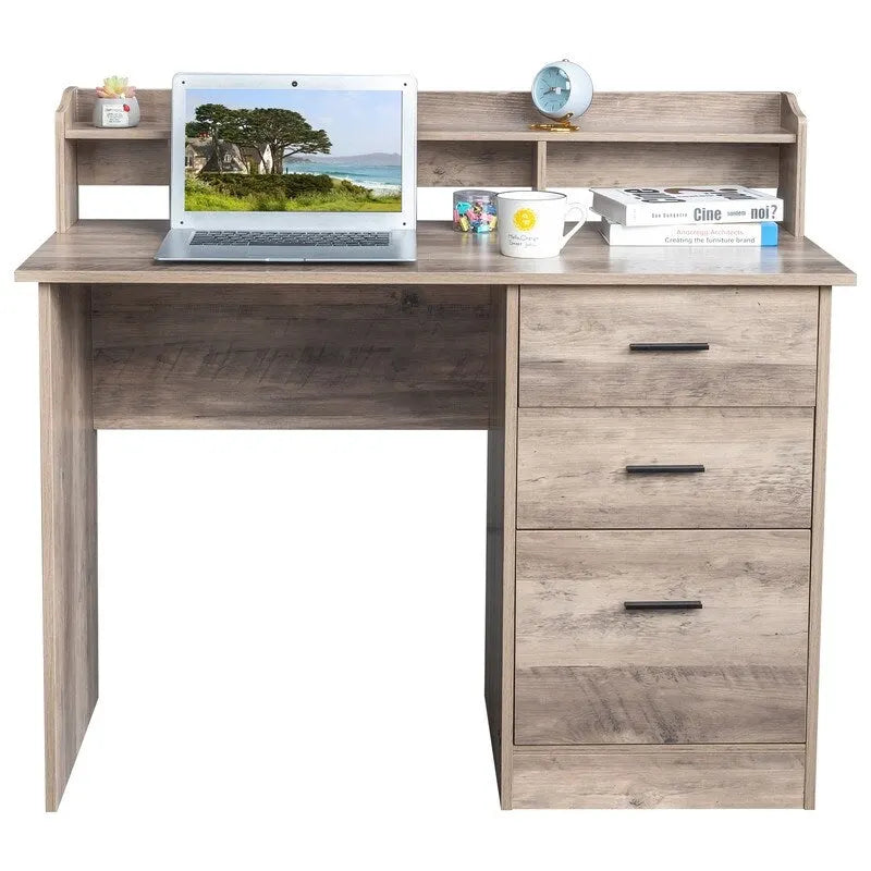 43.31 3 tiroirs bureau d'ordinateur en bois avec armoire de classement