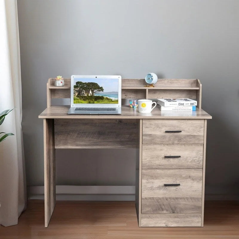 43.31 3 tiroirs bureau d'ordinateur en bois avec armoire de classement