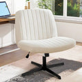 Chaise de bureau sans accoudoirs à roulettes, pour ordinateur, confortable et large, pivotante, réglable en hauteur, pour travailler les jambes croisées