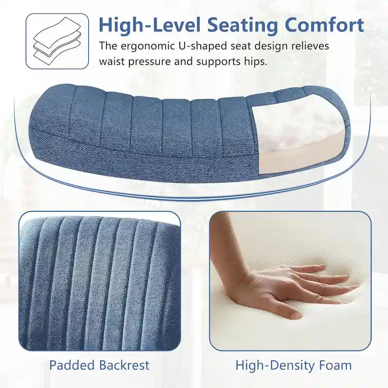 Chaise de bureau sans accoudoirs à roulettes, pour ordinateur, confortable et large, pivotante, réglable en hauteur, pour travailler les jambes croisées