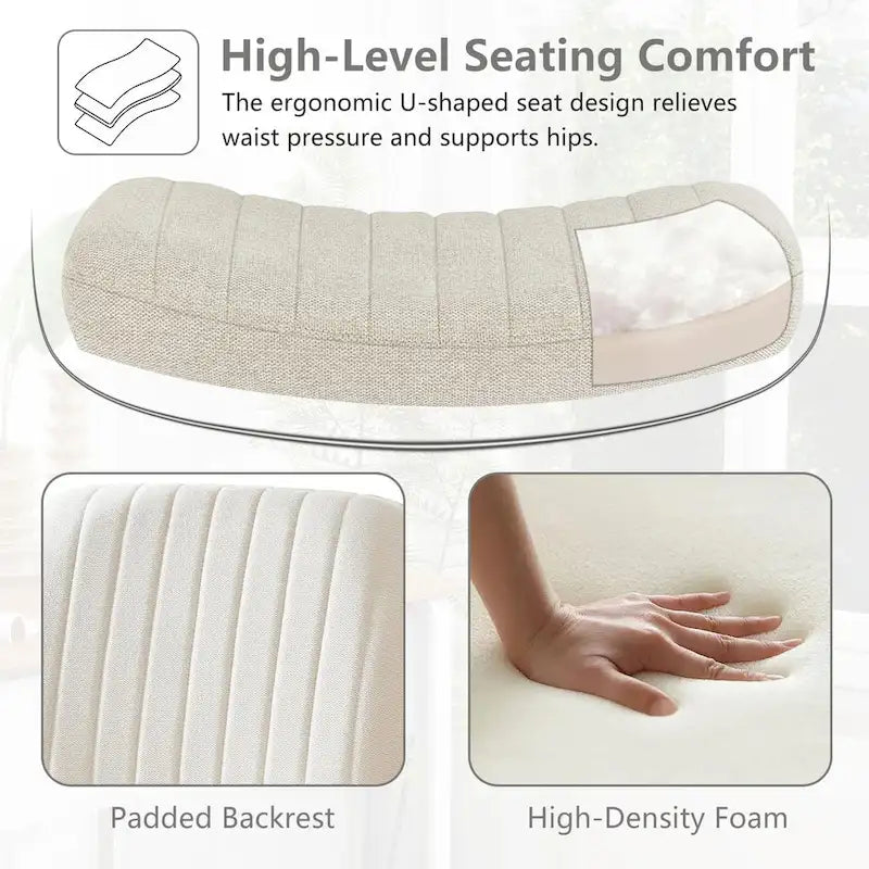 Chaise de bureau sans accoudoirs à roulettes, pour ordinateur, confortable et large, pivotante, réglable en hauteur, pour travailler les jambes croisées