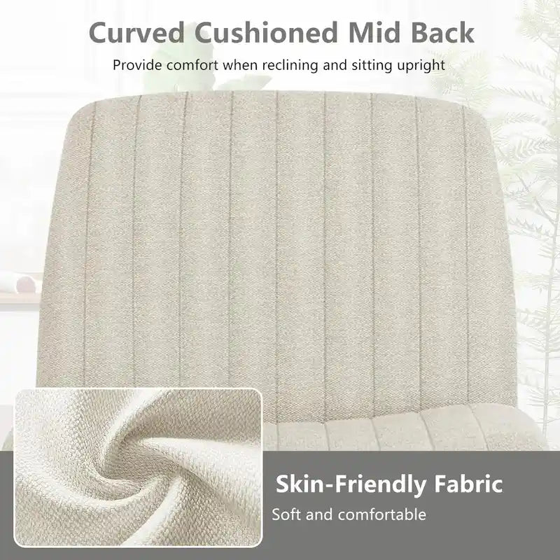 Chaise de bureau sans accoudoirs à roulettes, pour ordinateur, confortable et large, pivotante, réglable en hauteur, pour travailler les jambes croisées