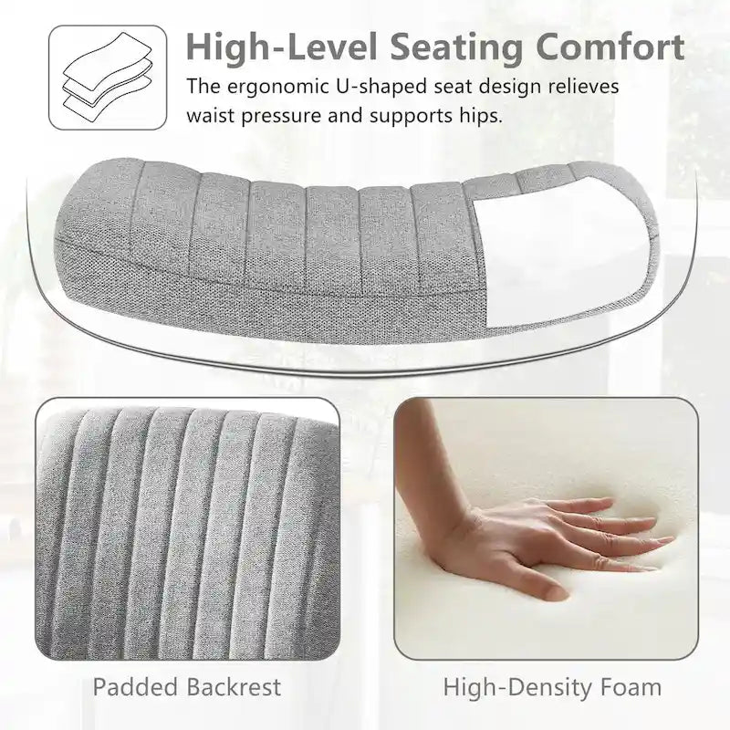 Chaise de bureau sans accoudoirs à roulettes, pour ordinateur, confortable et large, pivotante, réglable en hauteur, pour travailler les jambes croisées
