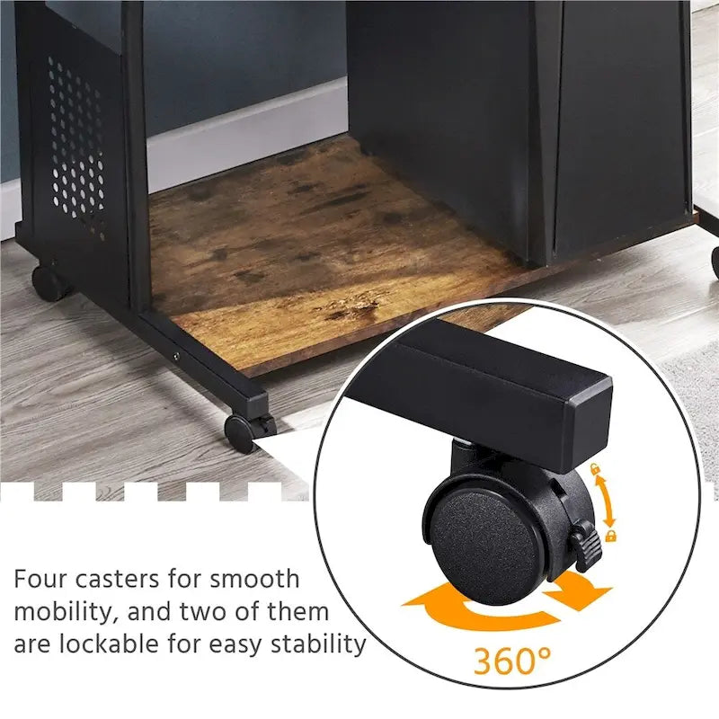 Bureau d'ordinateur portable Yaheetech avec 4 étagères et un plateau coulissant pour clavier