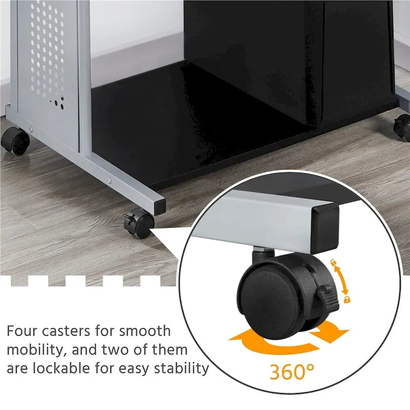 Bureau d'ordinateur portable Yaheetech avec 4 étagères et un plateau coulissant pour clavier