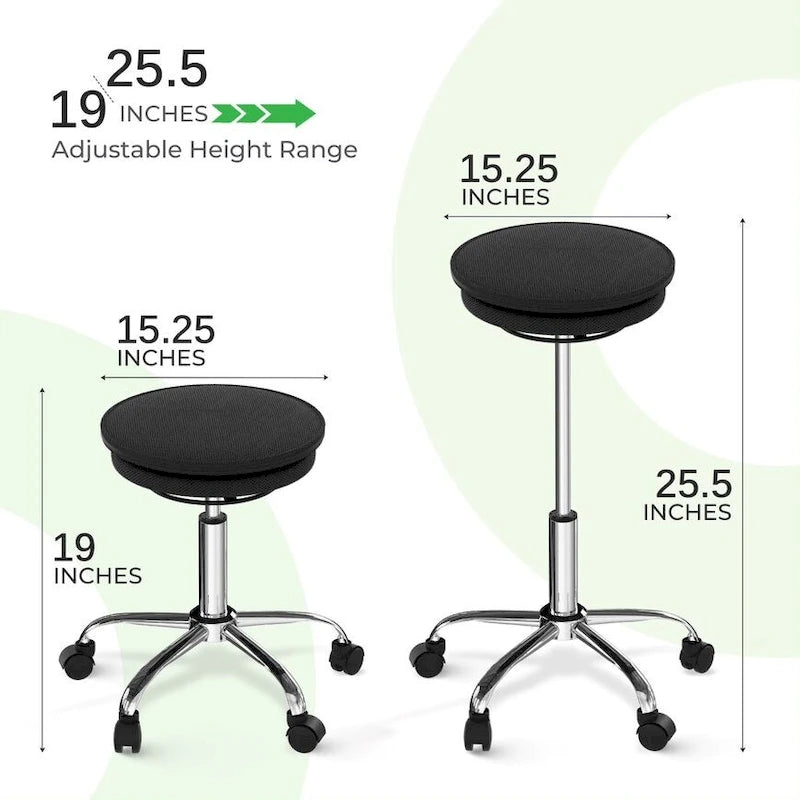Chaise ergonomique active Wobble Stool Air sur roulettes (alternative à un ballon d'exercice)