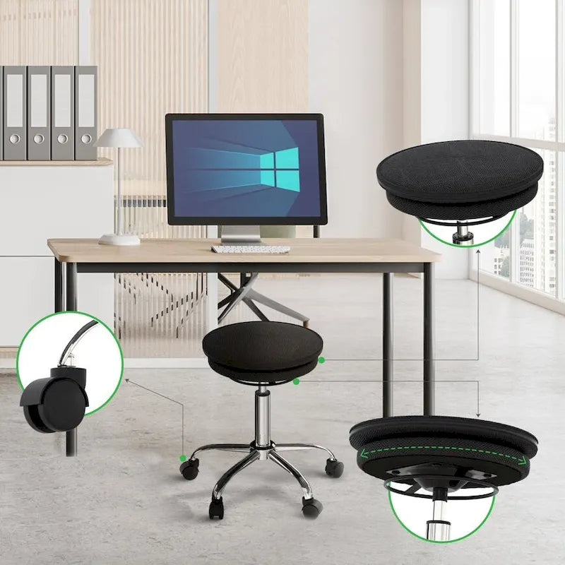 Chaise ergonomique active Wobble Stool Air sur roulettes (alternative à un ballon d'exercice)