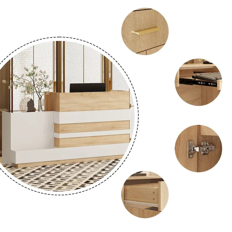 Bureau de réception contemporain avec tiroir clavier