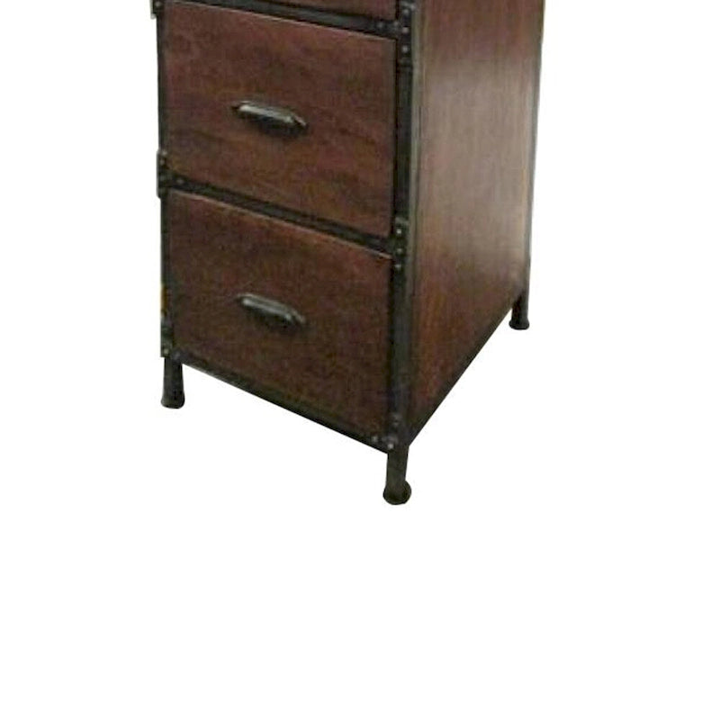 Meuble commode 4 tiroirs rustique fait main en bois massif AA Warehousing