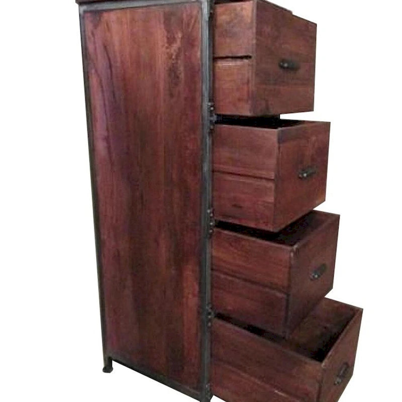 Meuble commode 4 tiroirs rustique fait main en bois massif AA Warehousing