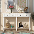 Cusp Barn Console Table Table d'appoint facile à monter avec deux tiroirs de rangement et étagère inférieure pour le salon, l'entrée