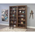 Étagère murale Avondale de 2,4 m de haut avec échelle, meuble de rangement, étagère de présentation pour bureau, marron - 203 larg. x 239 haut. x 38 prof.