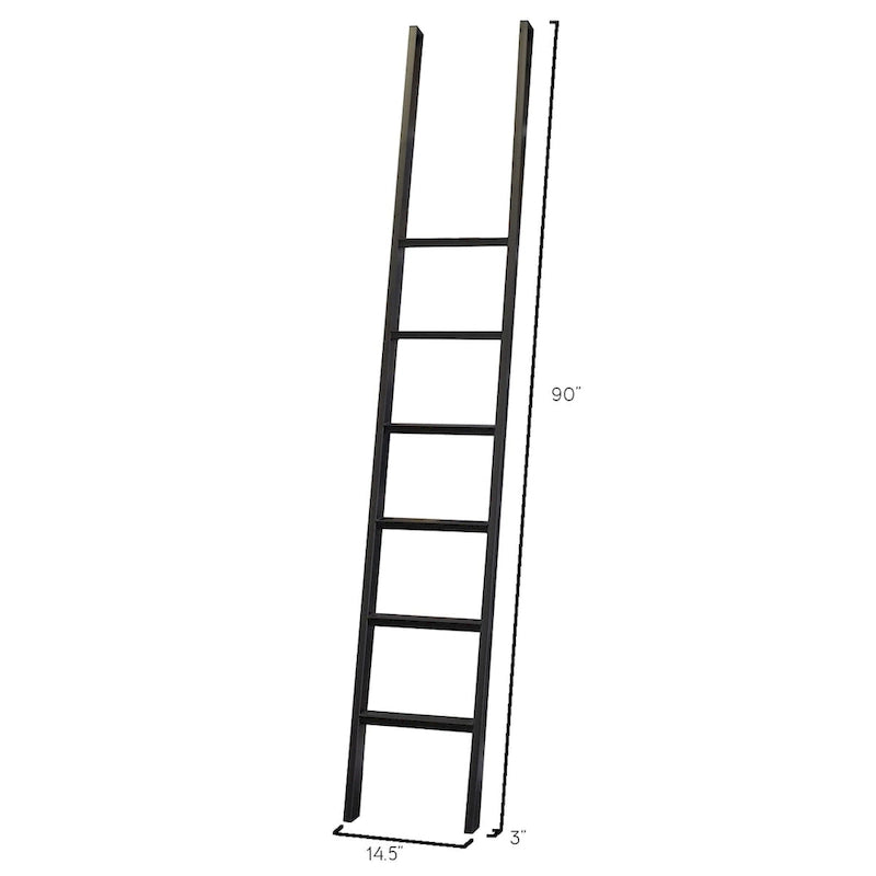 Étagère murale Avondale de 2,4 m de haut avec échelle, meuble de rangement, étagère de présentation pour bureau, marron - 203 larg. x 239 haut. x 38 prof.
