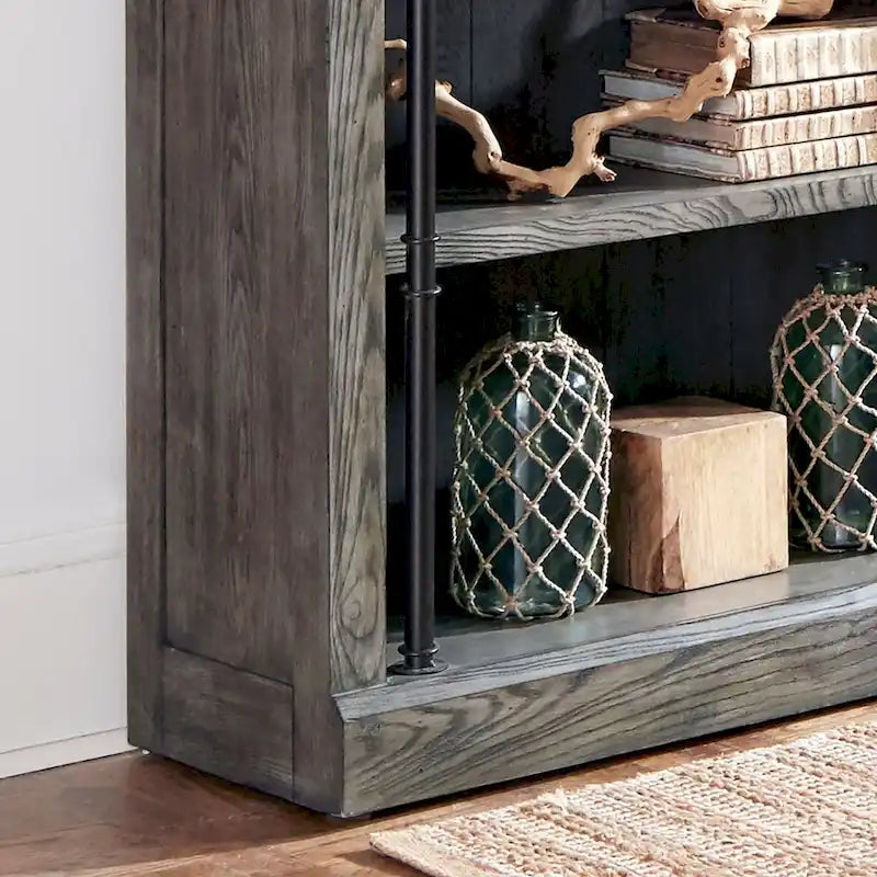 Étagère murale Avondale de 2,4 m de haut avec échelle, meuble de rangement, étagère de présentation pour bureau, marron - 203 larg. x 239 haut. x 38 prof.