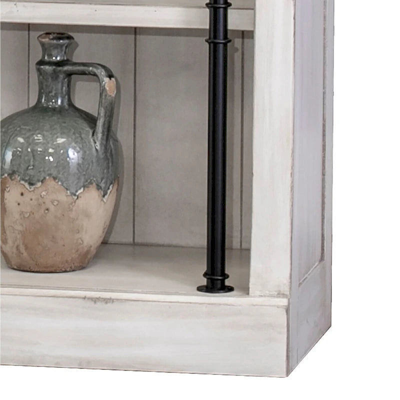 Étagère murale Avondale de 2,4 m de haut avec échelle, meuble de rangement, étagère de présentation pour bureau, marron - 203 larg. x 239 haut. x 38 prof.