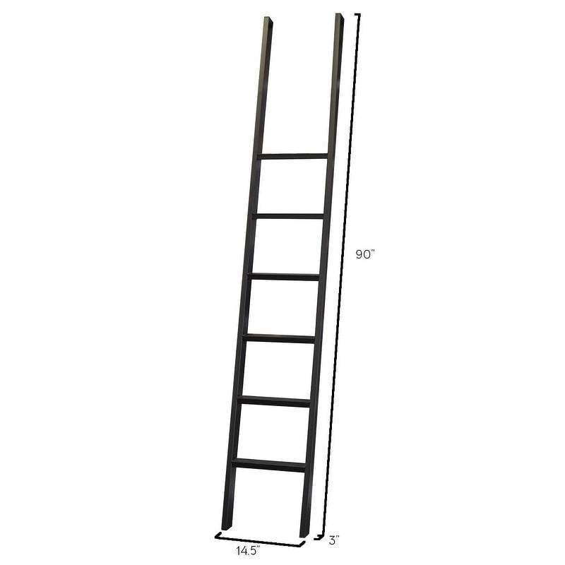 Étagère murale Avondale de 2,4 m de haut avec échelle, meuble de rangement, étagère de présentation pour bureau, marron - 203 larg. x 239 haut. x 38 prof.