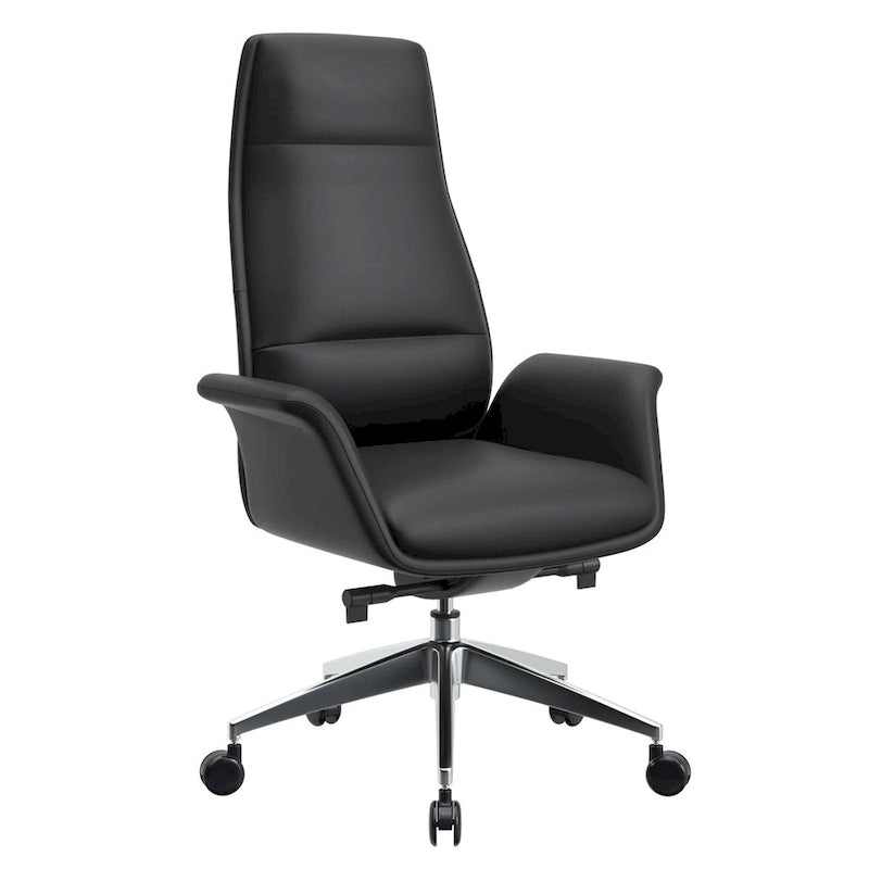 Fauteuil de bureau en cuir à dossier haut Summit avec fonctions pivotantes et inclinables