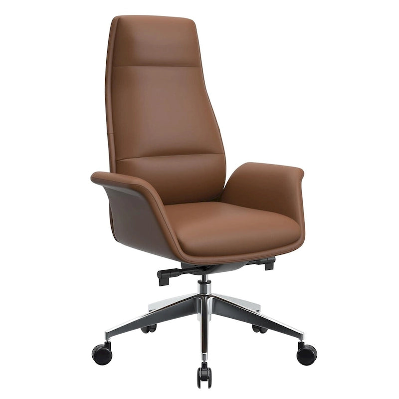 Fauteuil de bureau en cuir à dossier haut Summit avec fonctions pivotantes et inclinables