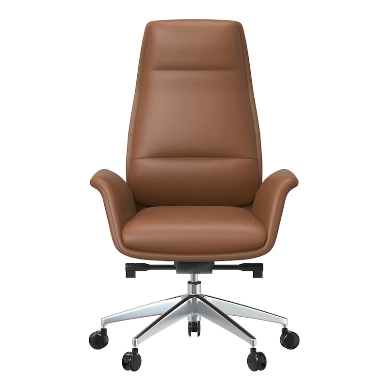 Fauteuil de bureau en cuir à dossier haut Summit avec fonctions pivotantes et inclinables