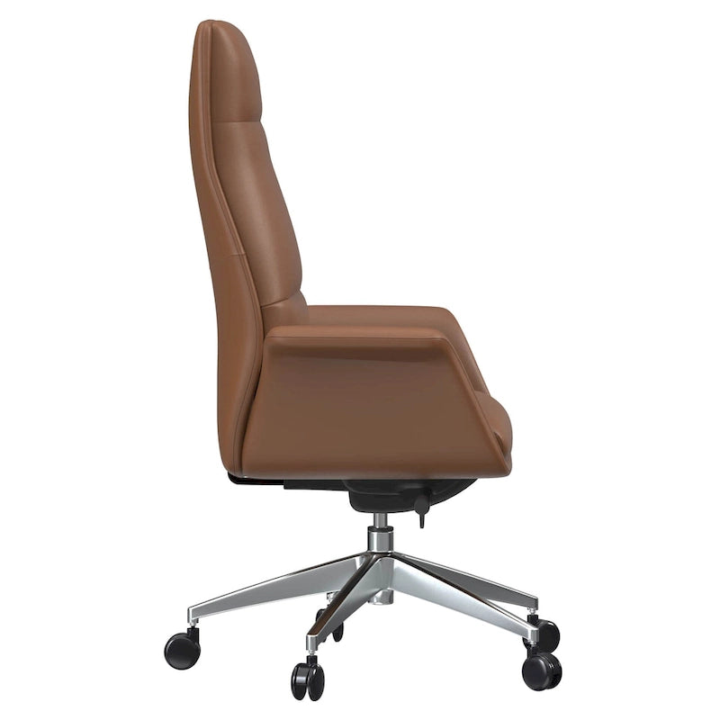 Fauteuil de bureau en cuir à dossier haut Summit avec fonctions pivotantes et inclinables