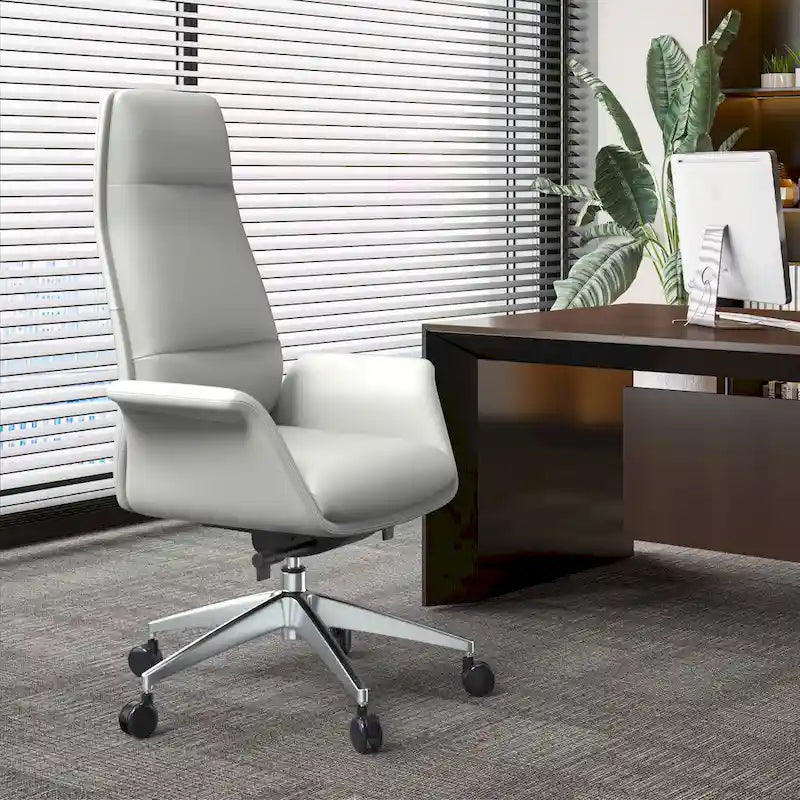 Fauteuil de bureau en cuir à dossier haut Summit avec fonctions pivotantes et inclinables