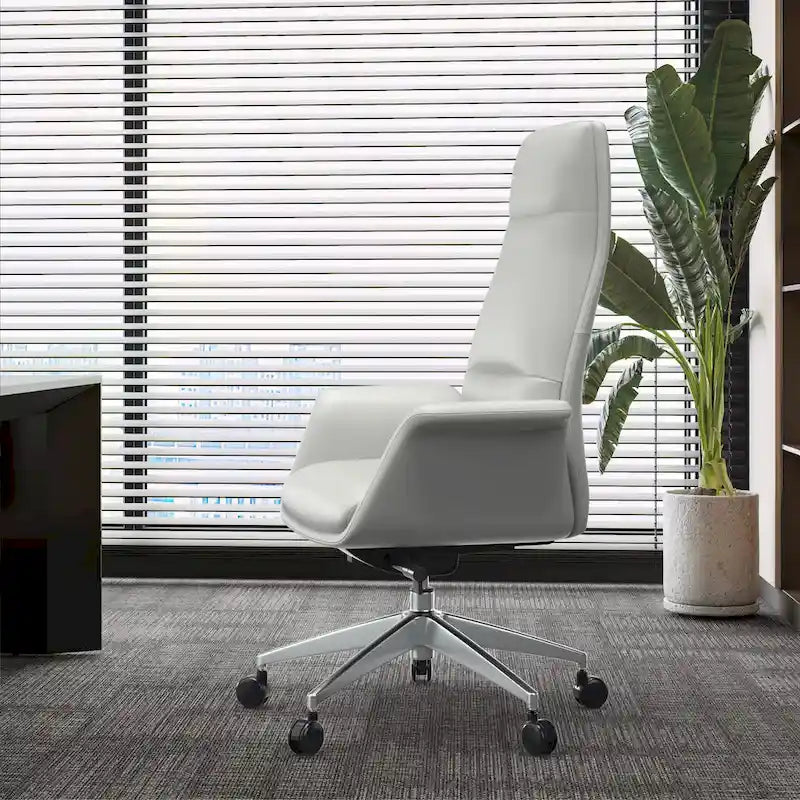 Fauteuil de bureau en cuir à dossier haut Summit avec fonctions pivotantes et inclinables