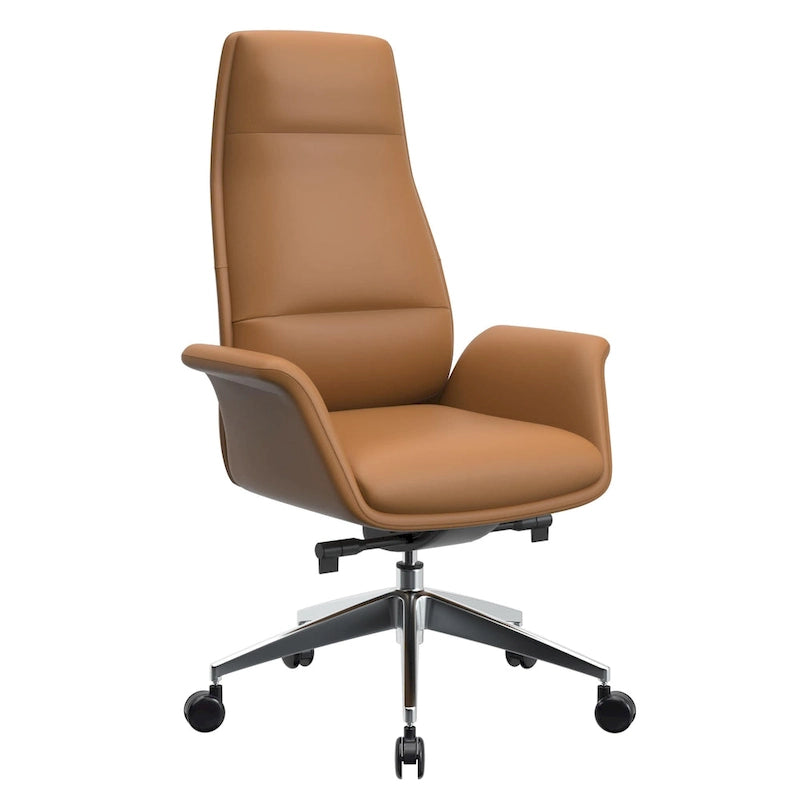 Fauteuil de bureau en cuir à dossier haut Summit avec fonctions pivotantes et inclinables