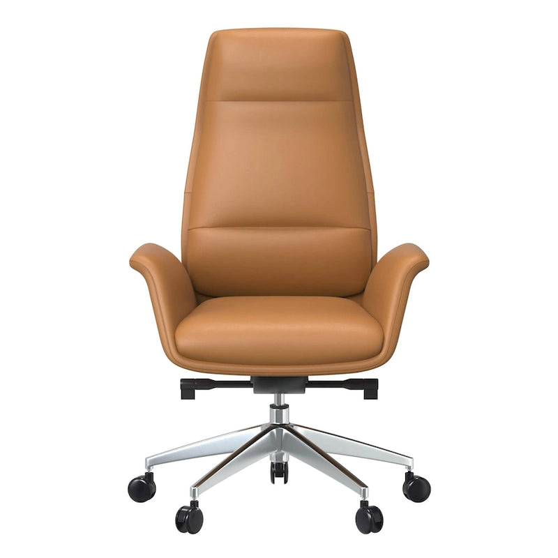 Fauteuil de bureau en cuir à dossier haut Summit avec fonctions pivotantes et inclinables